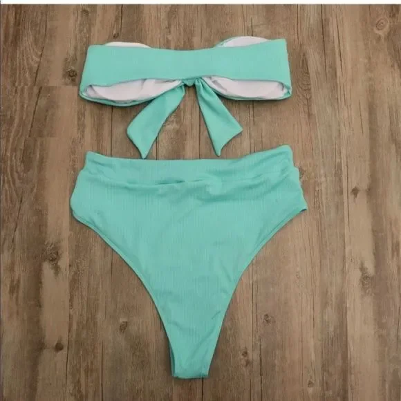 HIGH waisted bandeau bikini - Picture 3 of 6